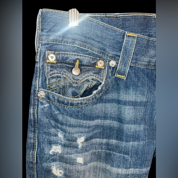 True Religion Denim Jeans Distressed Straight Men's Size 30 - Picture 3 of 10
